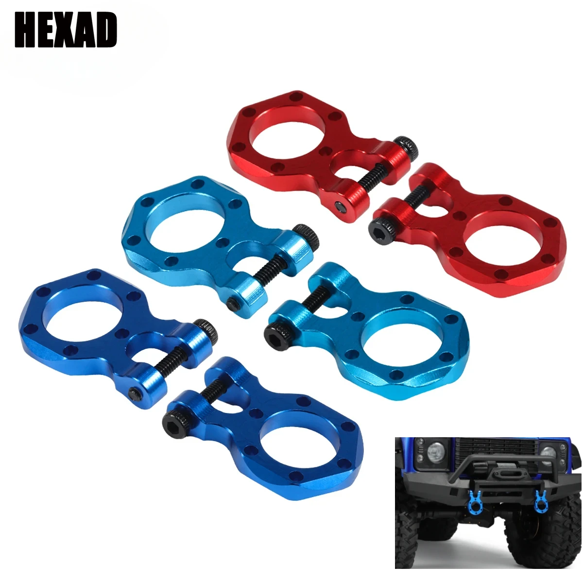 Aluminum CNC RC Tow Hook Scale Winch Bumper D-ring for 1/10 RC Crawler SCX10 Wrangler Gladiator TRX4 Element Enduro TF2 D90 CC01