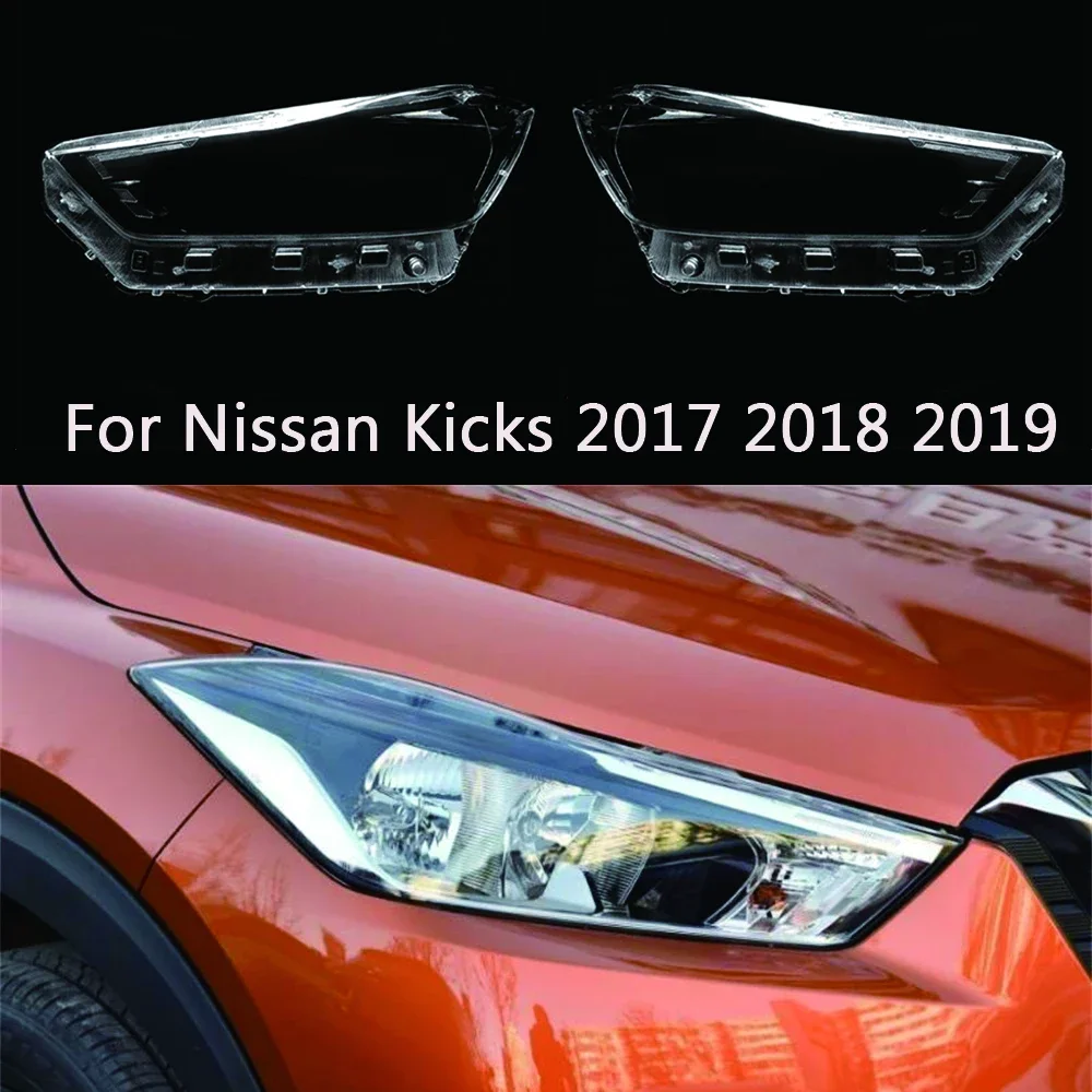 

For Nissan Kicks 2017 2018 2019 Front Headlight Lens Cover Transparent Shell Headlamp Lampshade Plexiglass Lamp Shade Housing