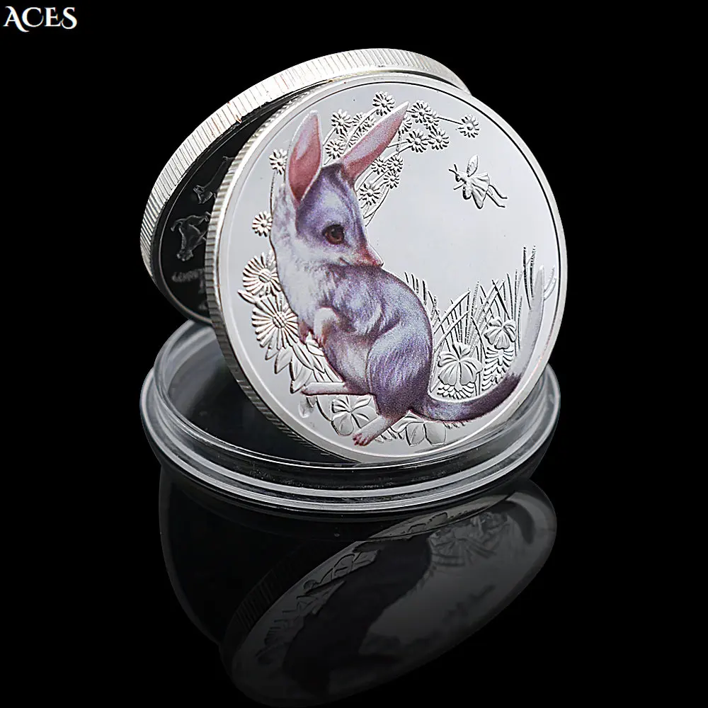 Australian Animal Rabbit Silver Coins Elizabeth II Commemorative Medal In Capsule New Year Lucky Coins