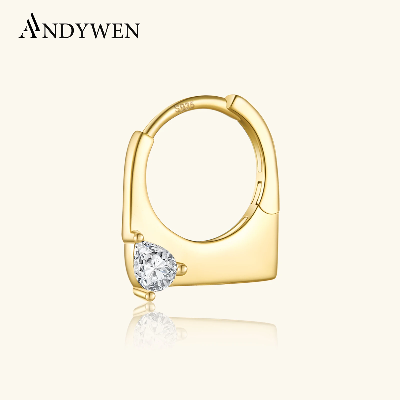 

Серьги-кольца женские из серебра 925 пробы, в форме капли воды