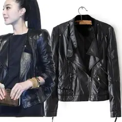 Leather Jacket Female Jackets Coat Slim Biker Motorcycle Soft Zipper girl Leather Jaquetas De Couro feminina women's clothing