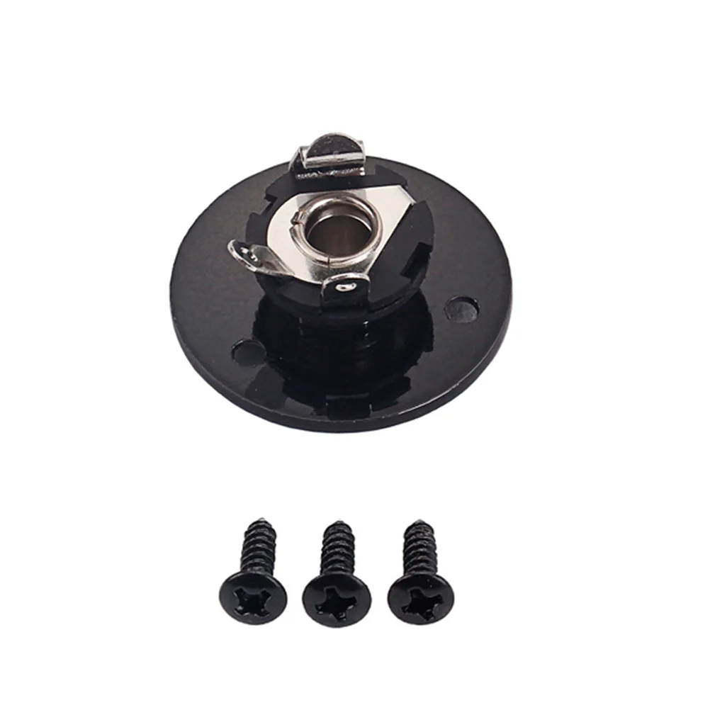 

Round 14 Inch 635mm Guitar Jack Socket Plug Black Iron Copper Pickup Output Input Jack Plug Plate Screws for Electric Guitar