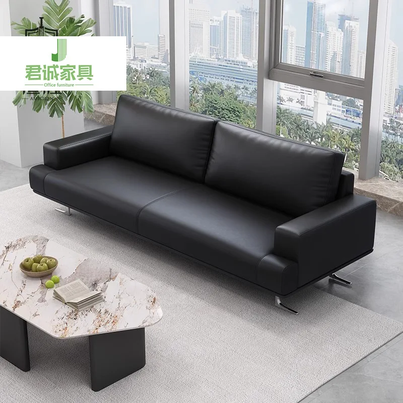LTT Office Sofa Coffee Table Combination Leather Minimalist Modern Business Reception Office Sofa