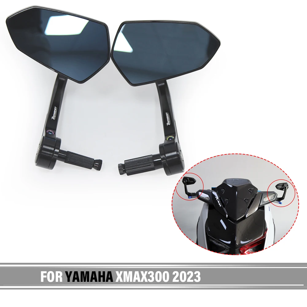 

For YAMAHA XMAX300 2023 2024 XMAX 300 Motorcycle Rearview Handle Bar End Mirrors Motorbike Handlebar Round Handle Bar