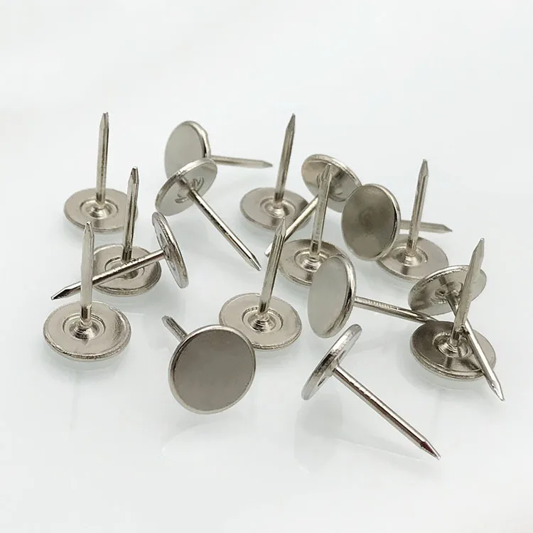 100Pcs Flat Head Thumb Tacks Metal Nails Push Pins Jewelry Wood Box Furniture Sofa Wood Door Decorative Tacks Stud Pushpin
