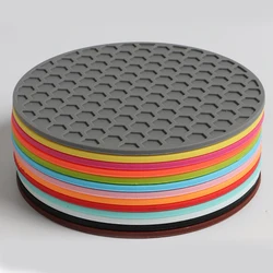 Round Coaster Cup Mats Coffee Drinks Silicone Tea Cup Holder Thickened Anti-slip Heat Thickened Pads Kitchen Table Accessories