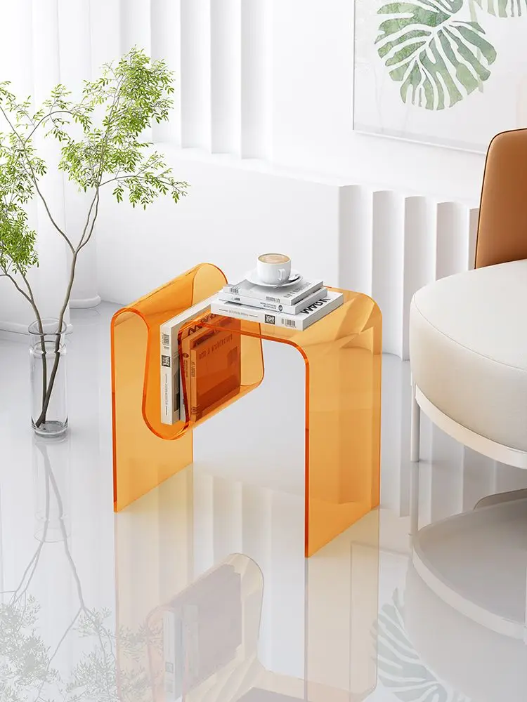 Mesita de noche de acrílico transparente para dormitorio, mesita de noche de diseño moderno, decoración del hogar, tamaño personalizado