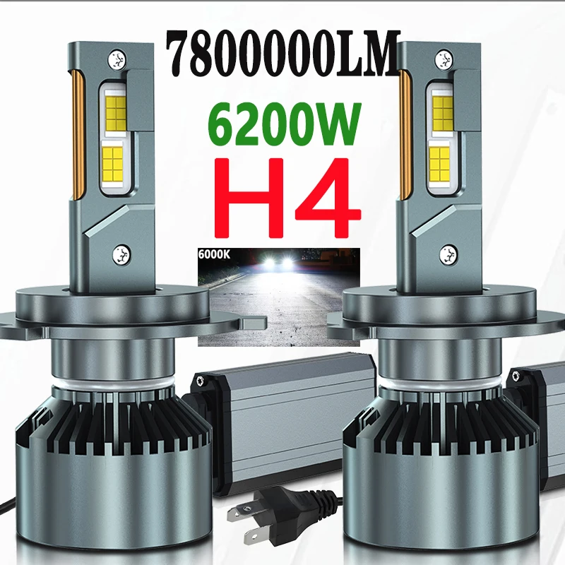

2Pcs H4 LED Headlight High Power 6200W 7800000LM 8580 CSP Canbus Turbo Lamp Car LED Headlamp Fog Light 6000K 12V 24V