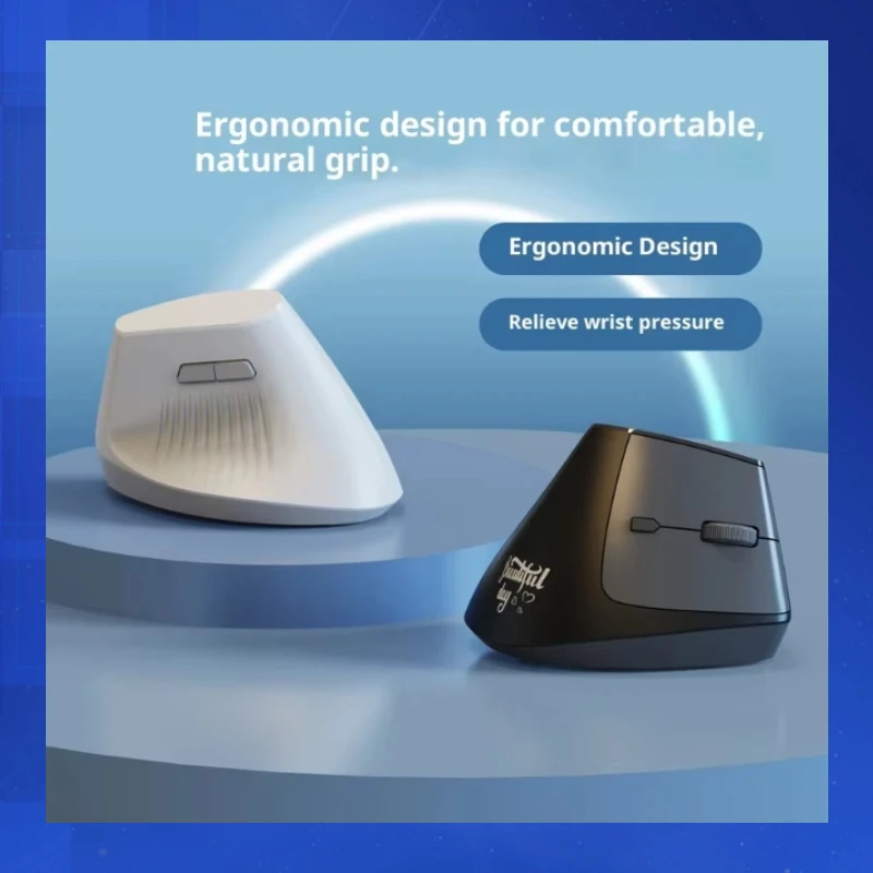 

Genuine Ajazz I300 Wireless Bluetooth Vertical Mouse Mute Dual-Mode Rechargeable Special Computer Office Ergonomic Holiday Gifts