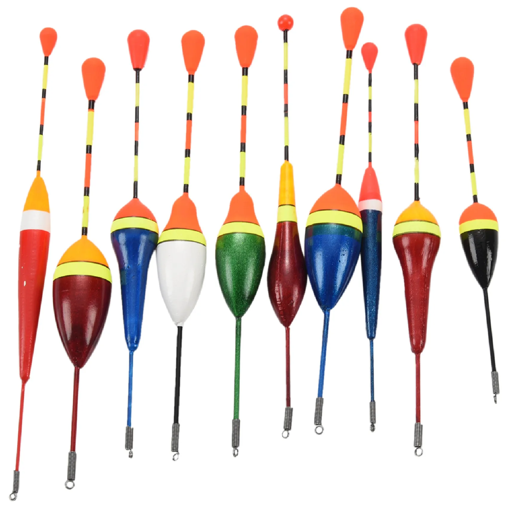 

10Pcs Fishing Floats Set Buoy Bobber Fluctuate Mix Size Color float buoy pesca Light Stick Floats