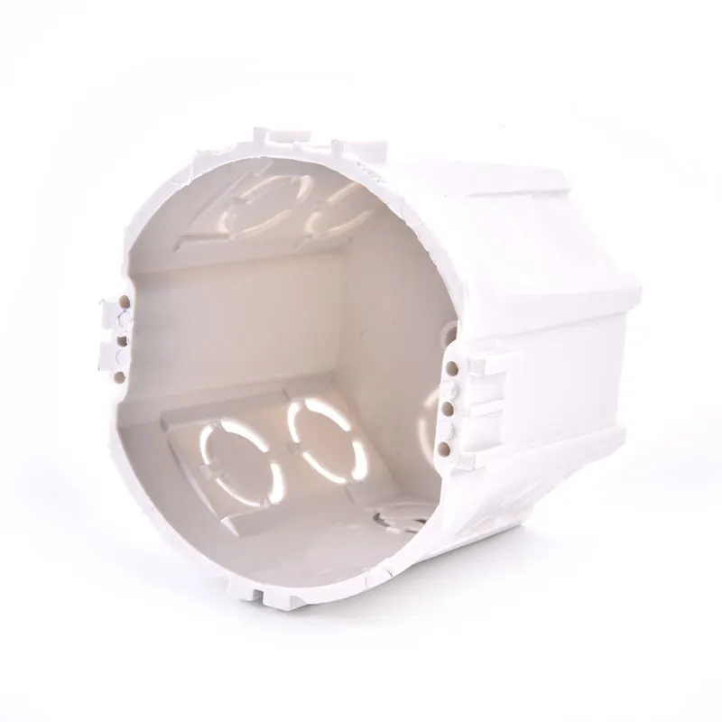 Wall Mounting White Box Internal Cassette For EU Standard Switch And Socket Round Base Wire Box