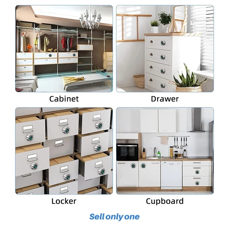 قفل درج ذكي بالكامل ببصمة الإصبع - أمان خزانة إلكتروني مزدوج الباب مناسب لخزائن الأحذية وصناديق البريد