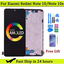 Display LCD Super Amoled com Montagem de Digitador Touch Screen, Xiaomi Redmi Note 10S, 6.43 