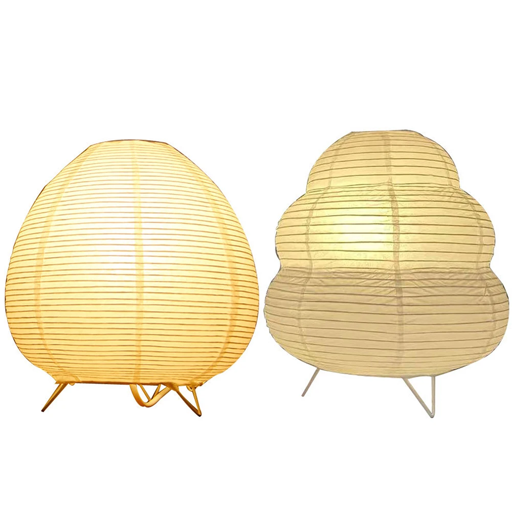 Bedside Study Table Lamp Rice Paper Desktop Decorative Lantern Light Handmade Simple LED Lighting Lamp for Home Decorations