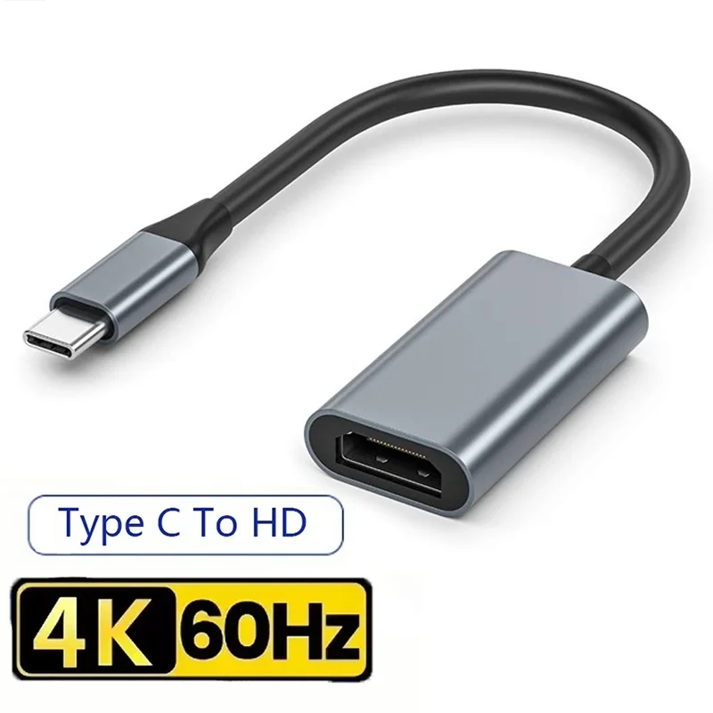 4K 30Hz USB-C-auf-HDTV-Kabeladapter, 2K USB-Typ-C-Stecker auf HDTV-Buchse, Konverterkabel für Telefon, MacBook, iPad, Laptop-Zubehör