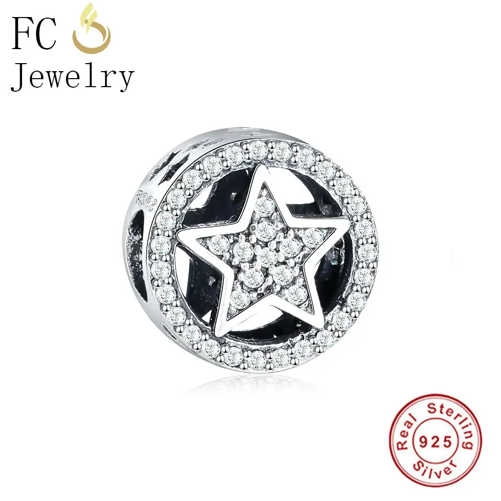 FC Jewelry Fit Original Brand Charms Bracelet 925 Sterling Silver European Star Mixed Zirconia Breloque Kralen Bead Berloque