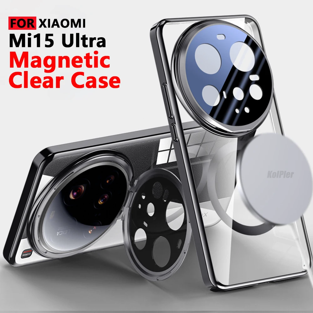 

Металлический держатель для объектива с сильным магнитным чехлом для телефона Magsafe для Xiaomi 15 Ultra Mi15 Ultra, тонкий прозрачный защитный чехол