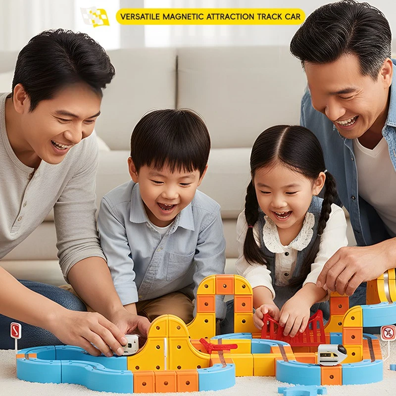 어린이 자석 레일카 큐브 장난감 DIY 블록 마법의 트랙 기차 중력 미로 장난감 교육용 장난감 크리스마스 생일 선물