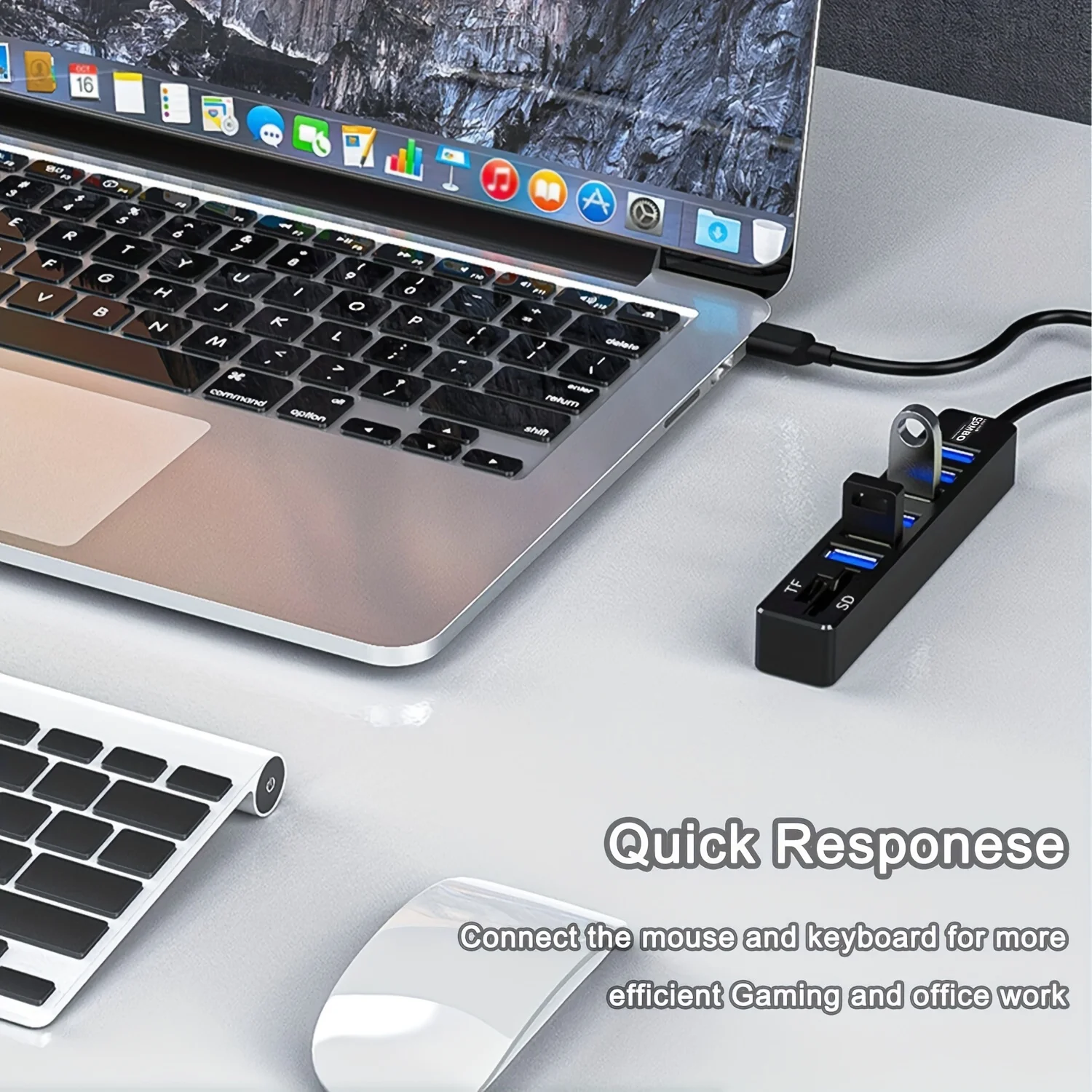 USB 2.0 Multiport High Speed 3 6 Port Hub USB Splitter Multi Extender TF SD Card Reader Adapter Extender for Laptops image 3