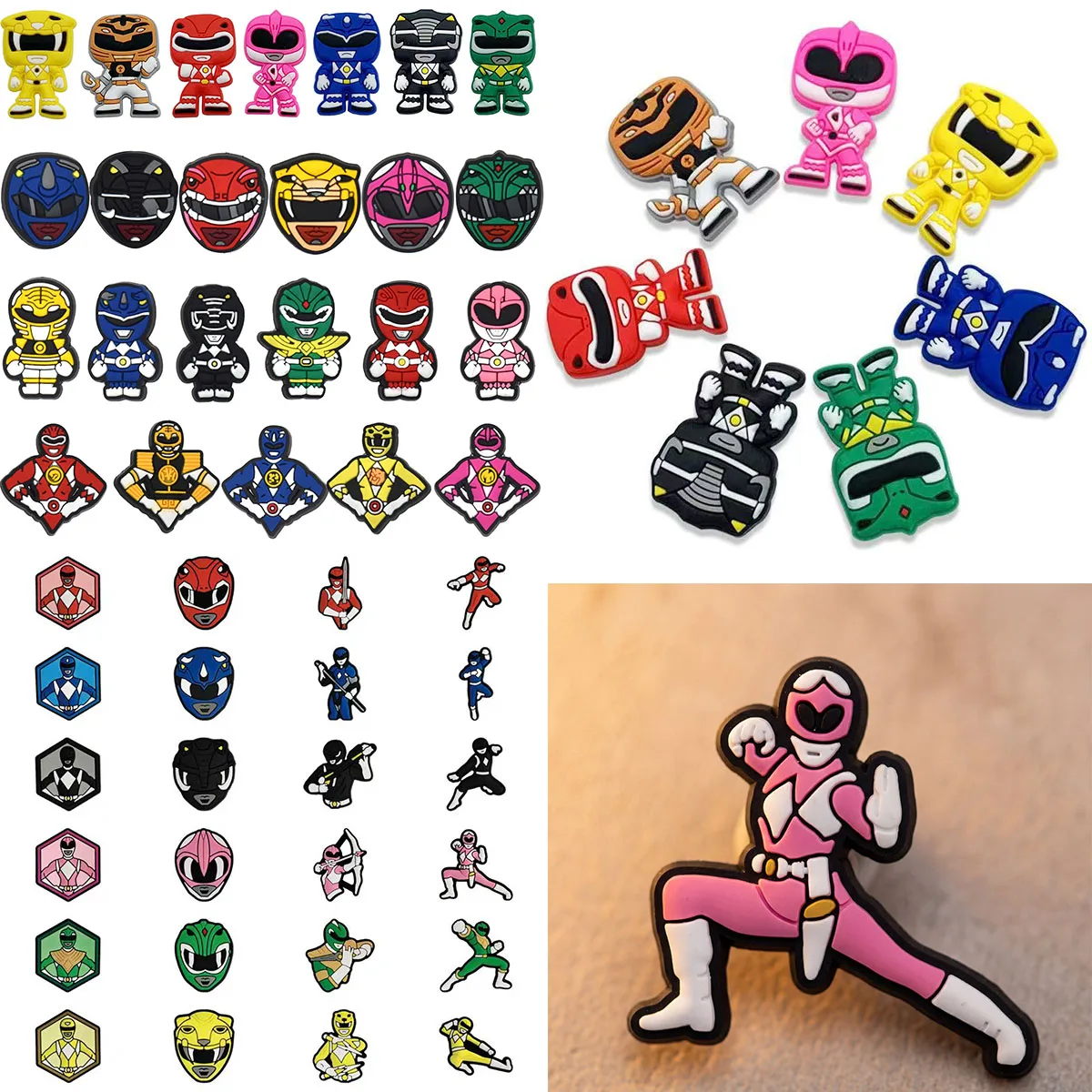 Mesuca 7-100pcs Cartoon Character Hero Shoe Charms For Sandals,Shoe Decoration Accessories Shoe Pins Great Gift For Men Wom