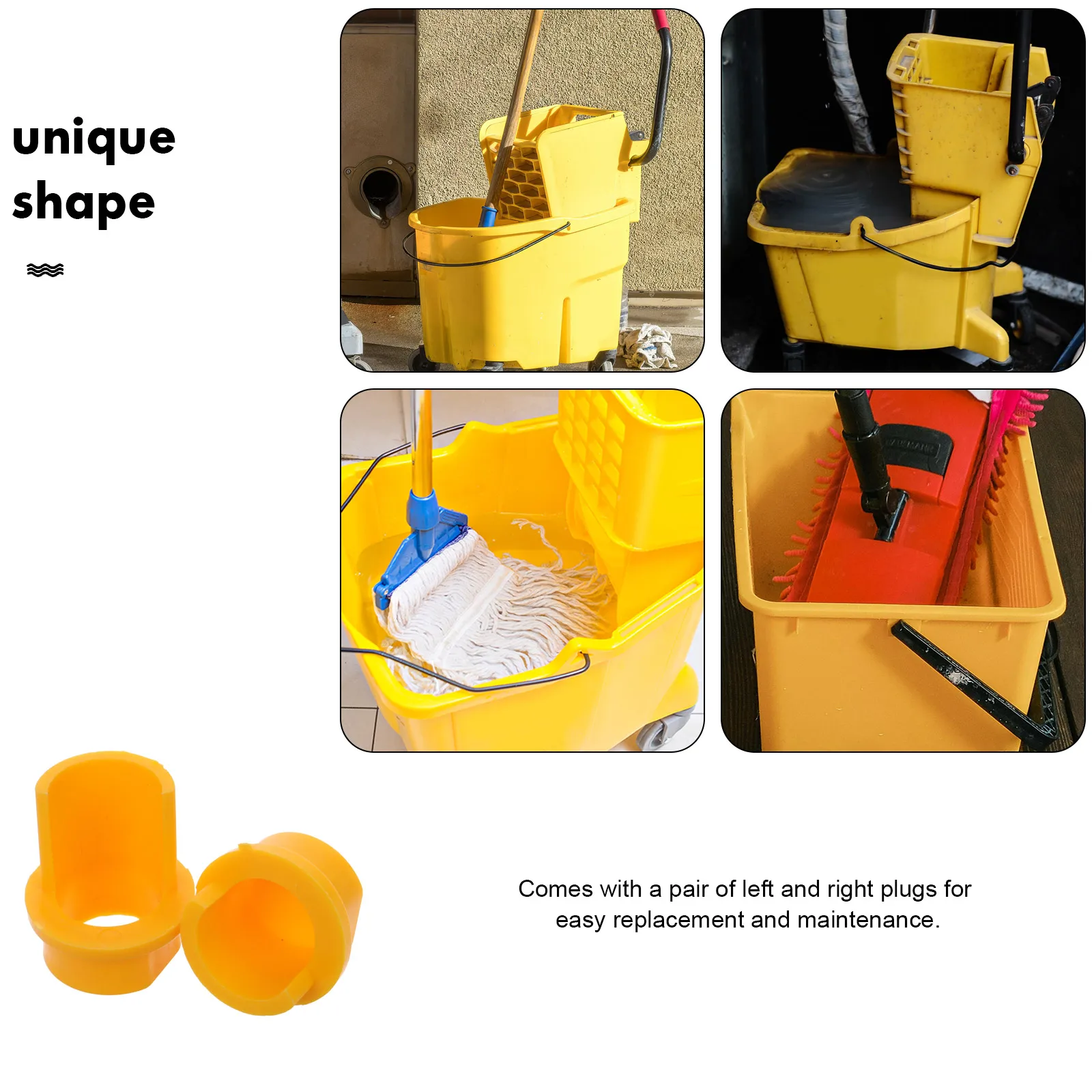 

2pcs Plastic Mop Bucket Plug Wash Stopper Cleaning Tool Accessory Durable Replacement Large Capacity Efficient Drying Home