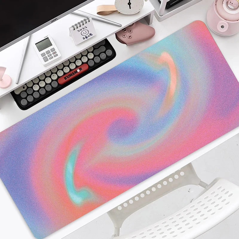 Alas mouse pad besar warna hijau segar sederhana bergaya ins, untuk meja komputer, alas keyboard, dengan desain gradasi warna yang elegan.