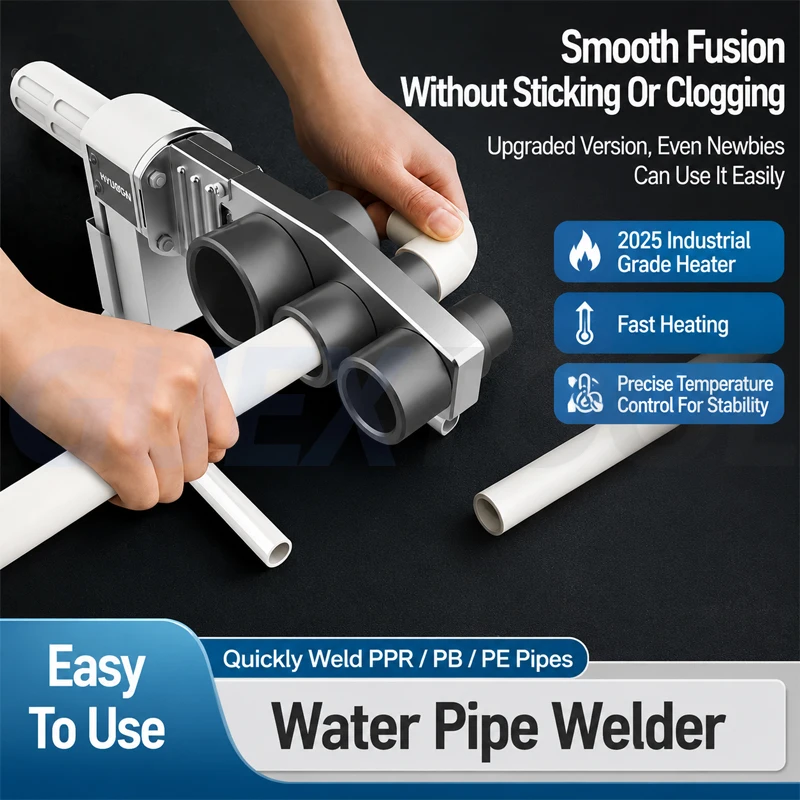 PPR Pipe Welding Machine Heat Fusion Tool Electric Plastic Pipe Welder Temperature Control Plumbing Installation Tool with Dies