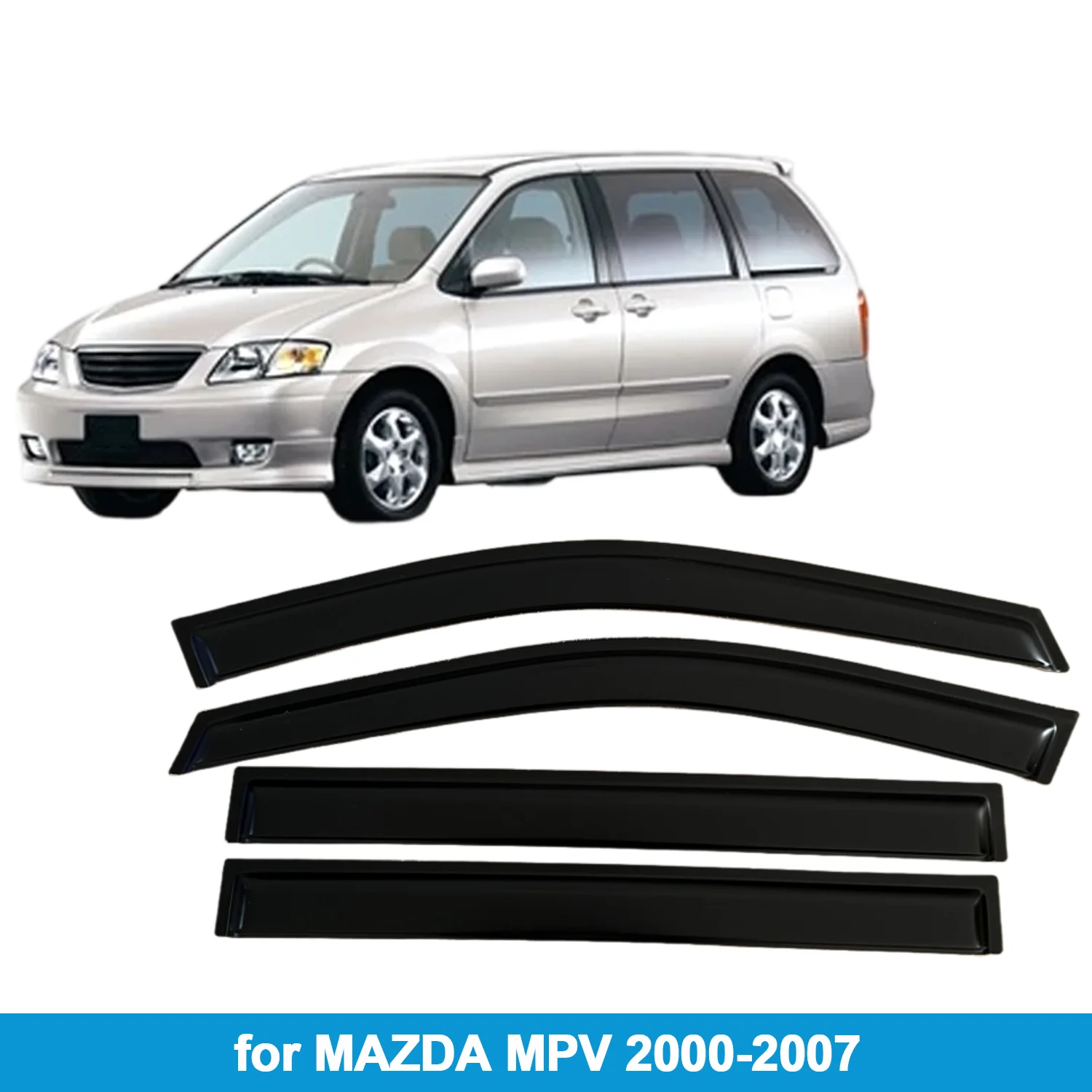 

Оконный козырек для MAZDA MPV 2000-2007, защита от дождя, боковой дефлектор, защита от атмосферных воздействий, лента для наружного крепления