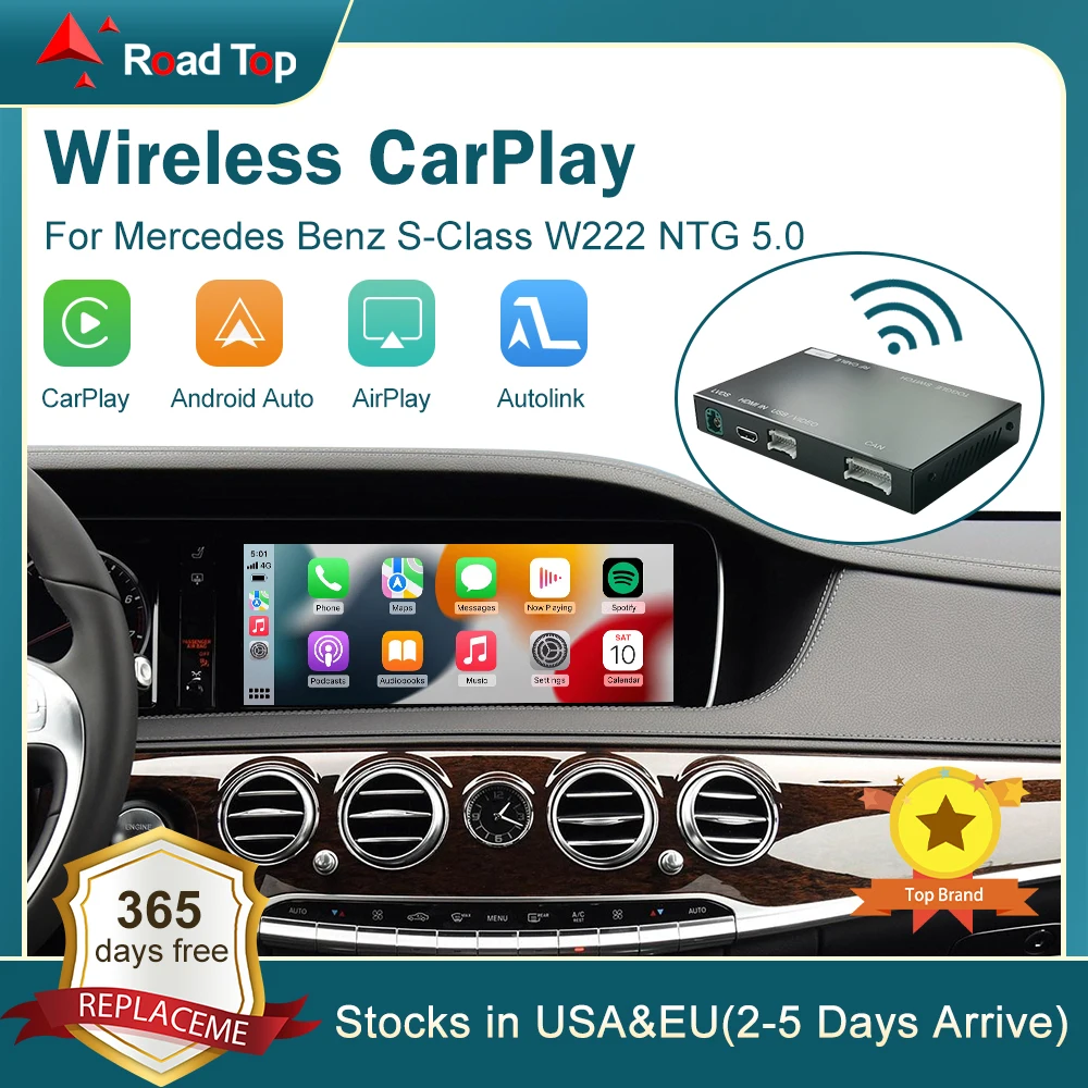 Wireless CarPlay for Mercedes Benz S-Class W222 2014-2018, with Android Auto Mirror Link AirPlay Car Play Functions