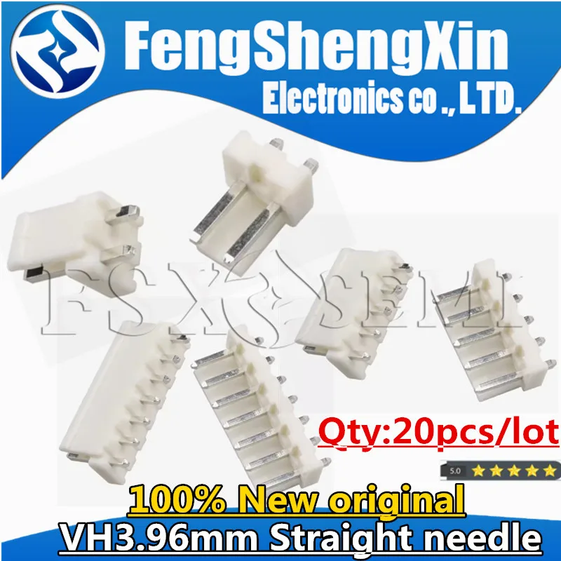 20pcs/lot  VH3.96mm Straight needle seat 2P/3P/4P/5P/6P/7P/8P/9P/10P/11P/12P White connector 3.96mm Pitch