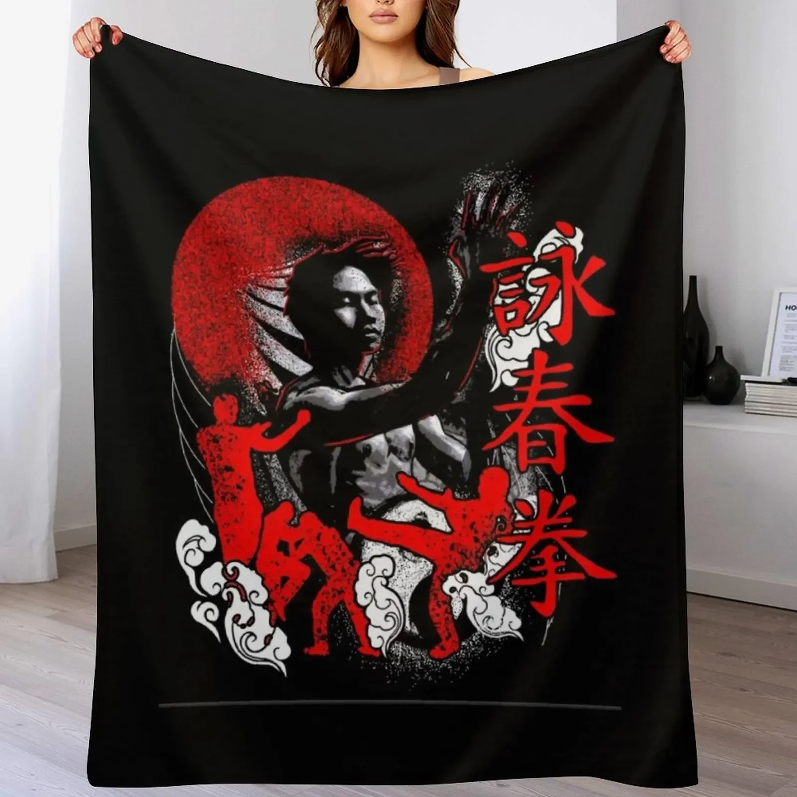 

Wing Tsun Kung Fu Throw Blanket Tourist Moving Designers Bed Blankets