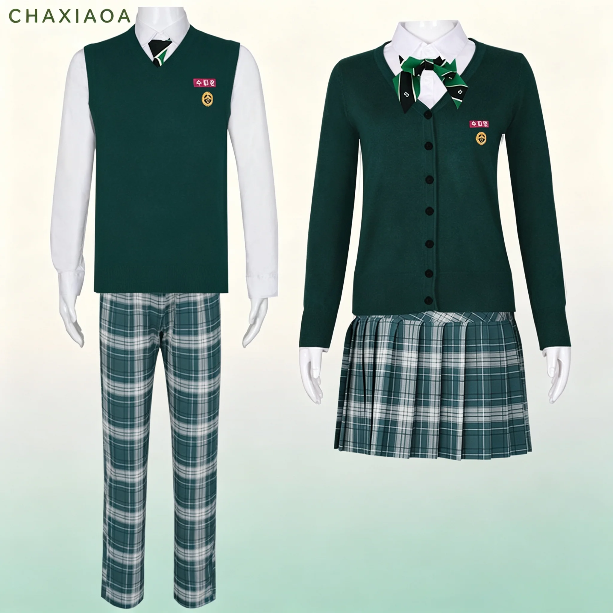 All of Us Are Dead Schuluniform Cosplay-Kostüm, Koreanisches Highschool-Outfit Hemd Blazer Rock Unisex Halloween Bühnenkostüm-Set