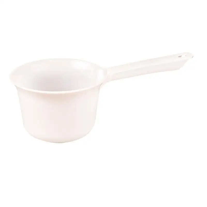 Kitchen Water Scoop Long Handle Plastic Ladle Bath Scoop Household Water Ladle Soup Dipper Garden Use White Serving Spoons