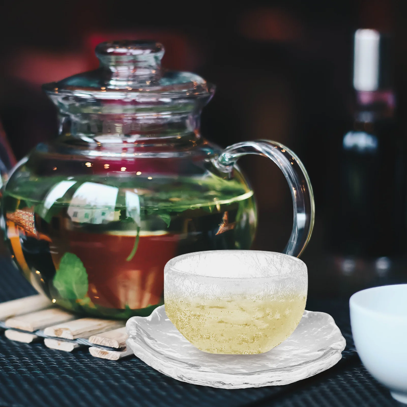 

3Pcs Tea Cup Coasters Japanese Style Heat Resistant Glass Coasters for Home Cafe Restaurant Practical Mug Mats