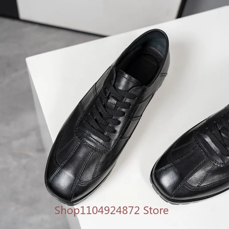 

Дизайнерские черные оксфорды, мужская кожаная обувь, весенне-летняя модная обувь из натуральной кожи, спортивная обувь на плоской подошве, мужские кроссовки