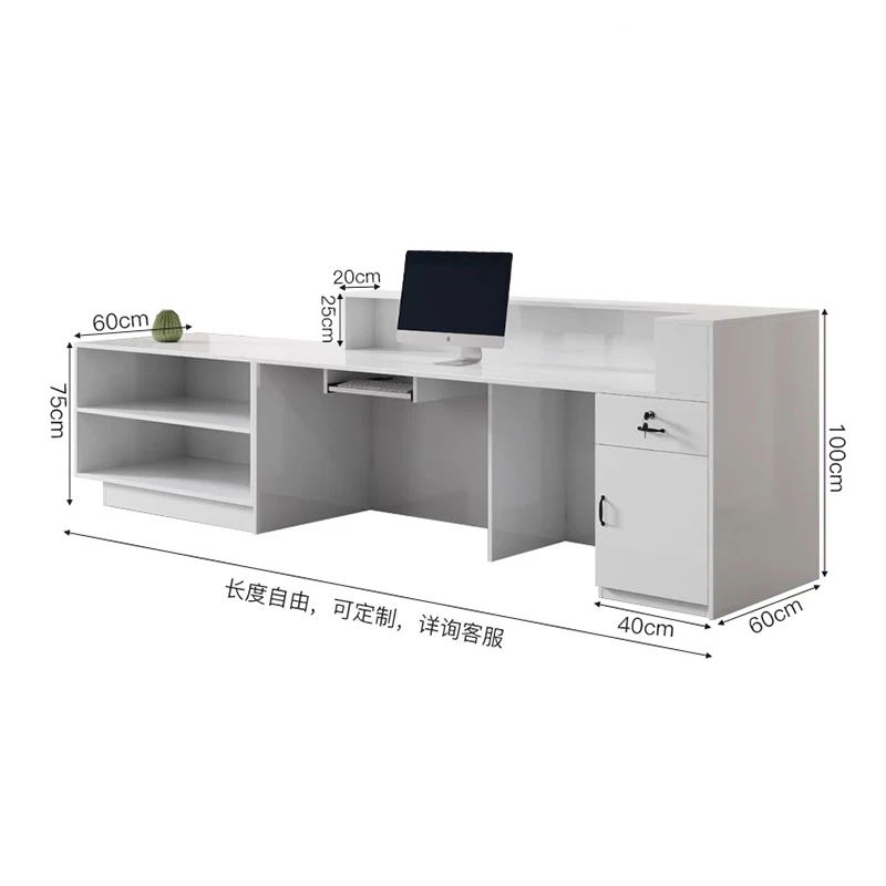 Simple Luxury Reception Desk Custom Salon Small Clinic Reception Counter Accessories Bancone Per Negozio Office Furniture