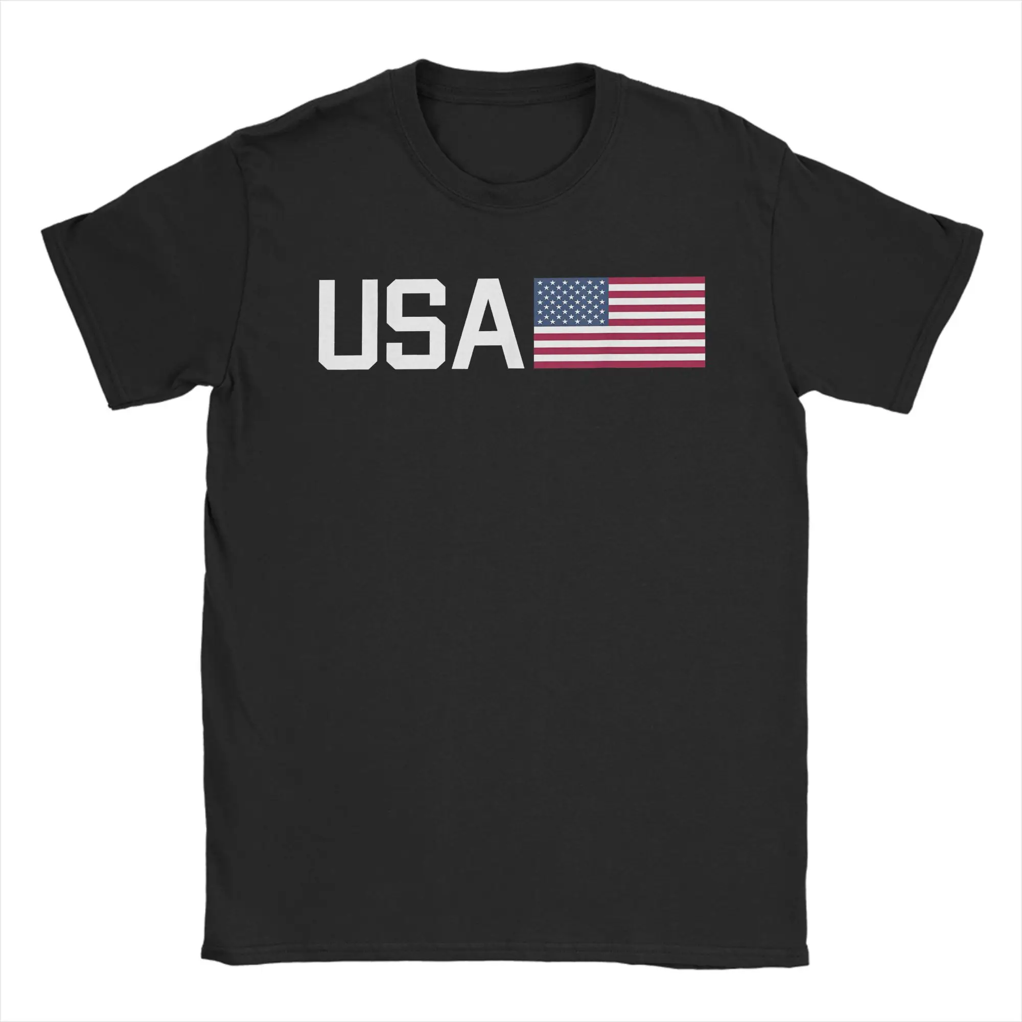 Camiseta patriótica del 4 de julio con bandera americana, Camiseta Vintage de algodón puro para hombre, camiseta de manga corta con cuello redondo, ropa Idea de regalo
