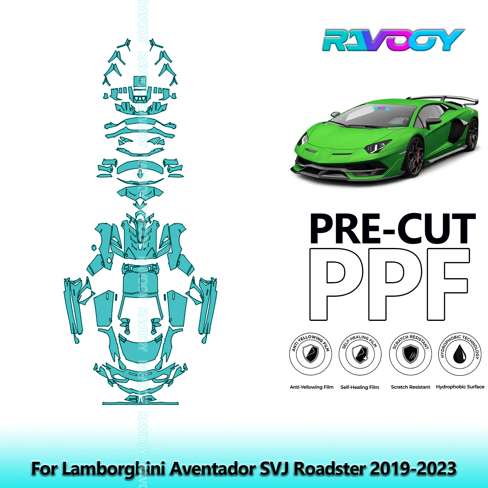 

8.5Mil Full Vehicle Precut PPF Paint Protection Film For Lamborghini Aventador SVJ Roadster 2019-2023