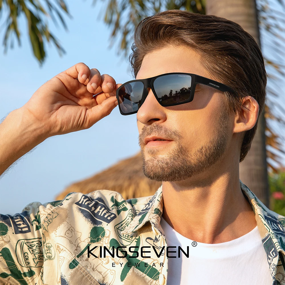 

KINGSEVEN повседневные мужские солнцезащитные очки, поляризационные анти-УФ400, прямоугольные очки в матовой оправе, женские ретро роскошные мужские очки для рыбалки