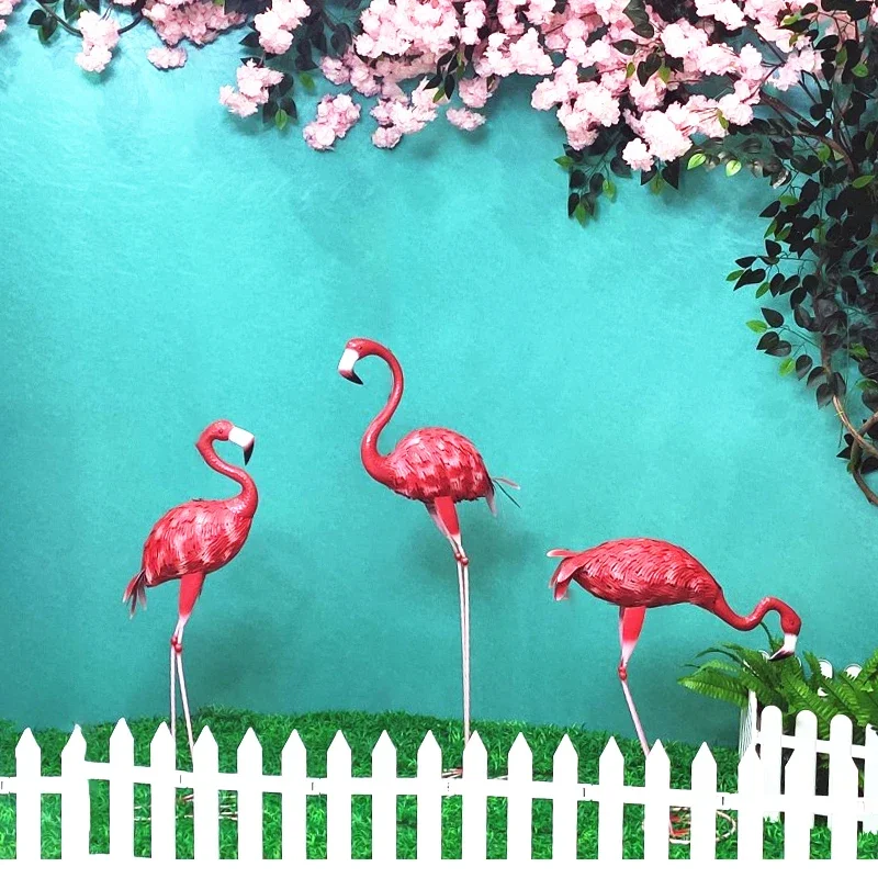 Nordic ins wrought iron flamingo ornaments decorate large courtyard decorations, shopping mall windows, beautiful displays, wedd