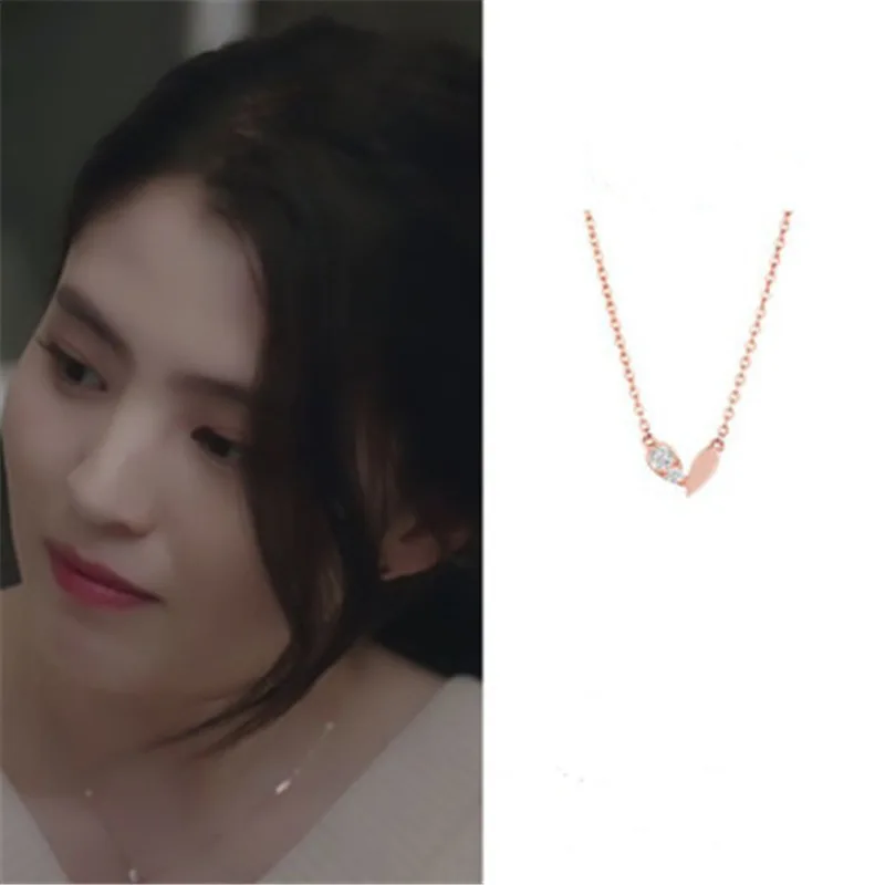 Love Crystal Rose Gold Korean Drama Han Suxi Cannot Resist His Women's Necklace Jewelry Simplicity