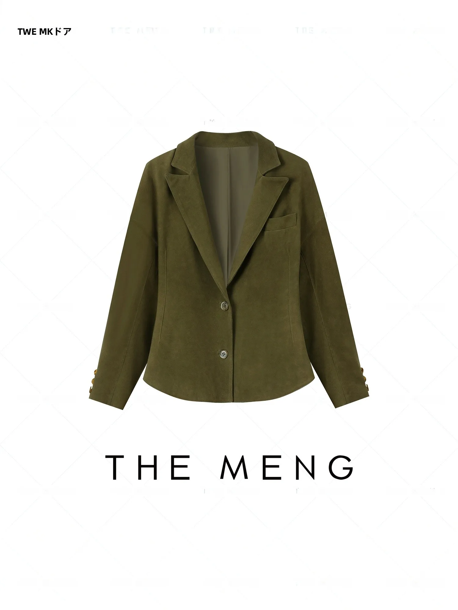 

the Meng Pure Color Misty Velvet Suit Collar Women's Jacket Lamb Skin Leather Coat Female Outerwear Fashion Design Coat