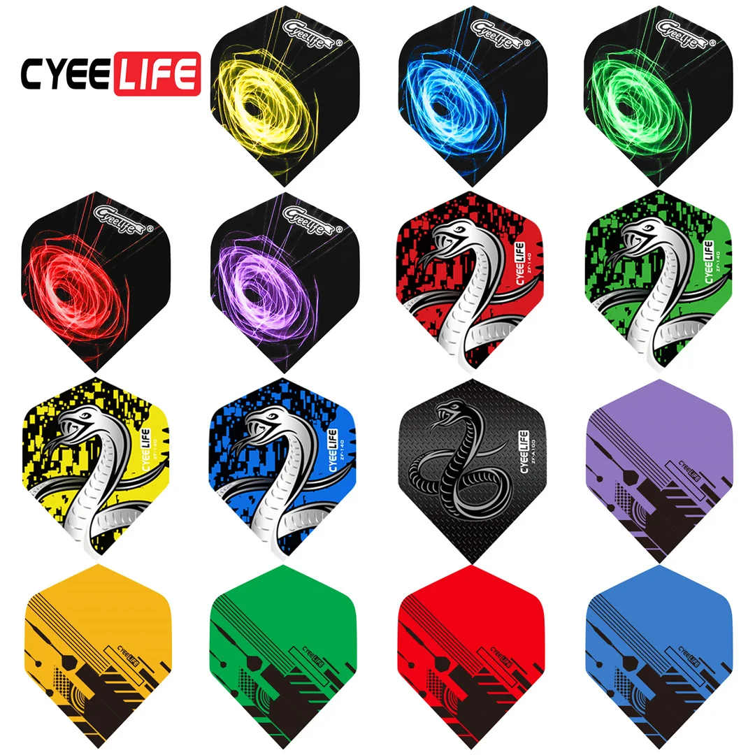 CyeeLife 30PCS Darts Flights Standard  colour PET Dart Feather Outdoor Wing Tail Mixed Pattern