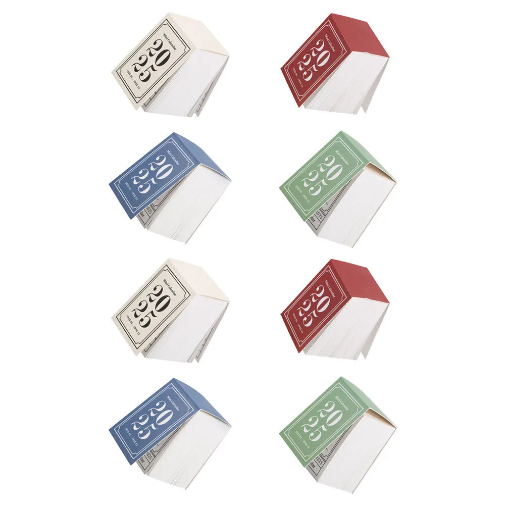 

8pcs Tear Off Mini Desktop Vintage Design Small Office Thick Paper Compact Calendar For Study Table Desk Decor Aesthetic