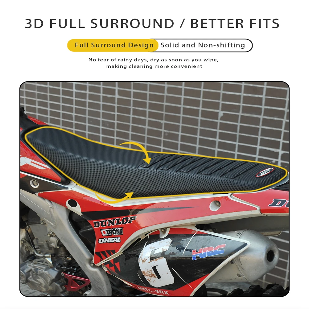 NEW Motorcycle SEAT COVERS 3D Anti-Slip Waterproof Cushion Protection Stretch Leather Motorcross Enduro Universal Accessories