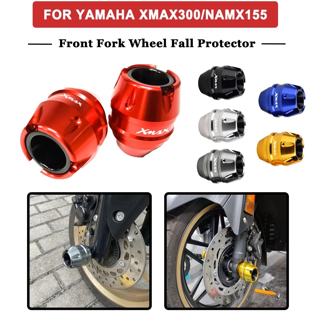 

Motorcycle CNC Front Axle Fork Wheel Fall Protection Frame Slider Anti-crash Protector For YAMAHA XMAX300 NMAX155 2014-2023 2024
