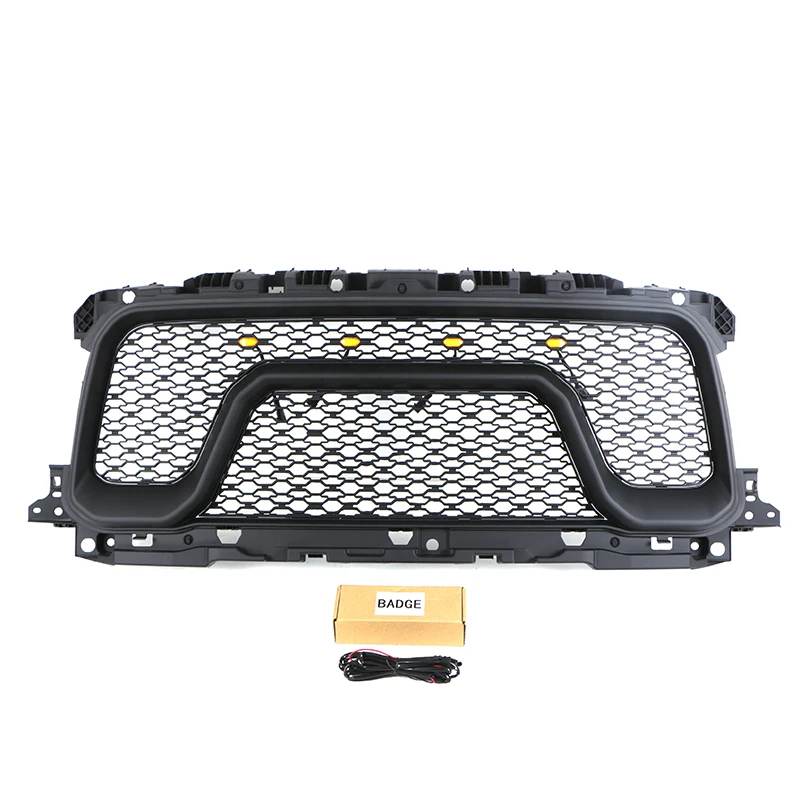 2019-2023 Auto Parts Other Exterior Accessories Front Grille Black Honeycomb Style With Light Fits for RAM 2500