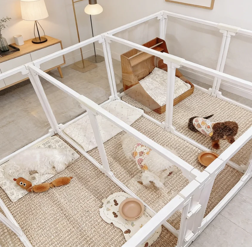 Dogs Rabbits Fence ABS Pet Fence High Permeability Transparent Thickened Anti-falling Customizable for  Indoor/Outdoor