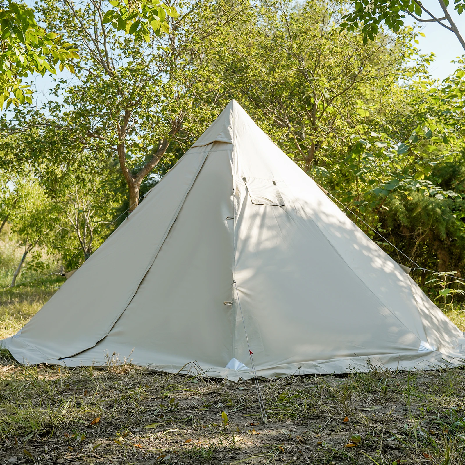 PAKICETUS Hot Tent mit Schornsteinöffnung und Schneeschutz, 5,24ft~7,21ft Stehraum, für 2-4 Personen, 4-Jahreszeiten-Rucksackzelt, Tipi-Zelt – Detail 11