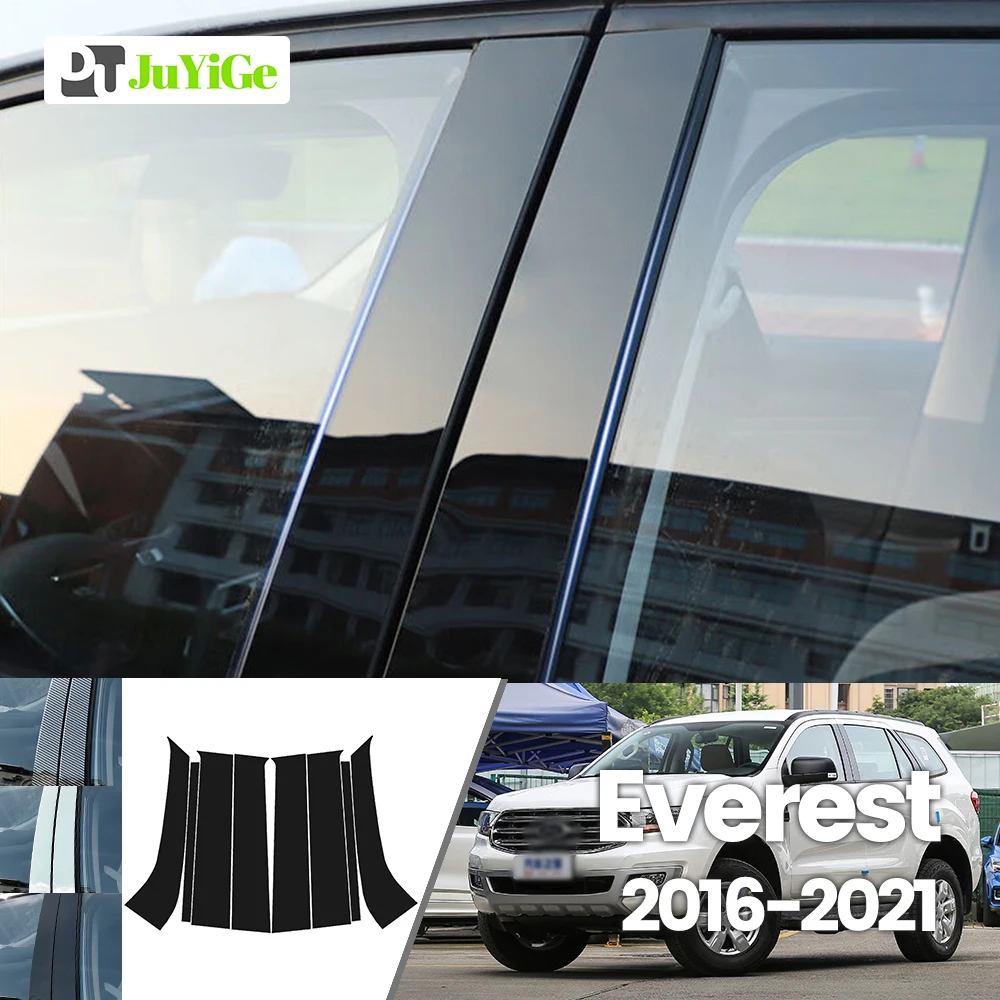 

For Ford Everest 2016-2021 2017 2018 2019 2020 Bright Black Carbon Fibre Window Door B C Sticker